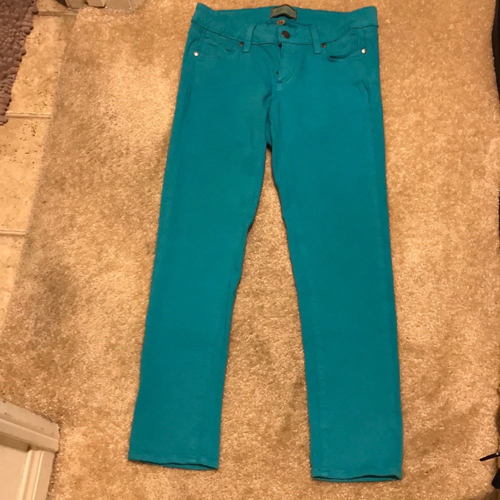 Paige Capri Skinny Jeans in Teal Size 24